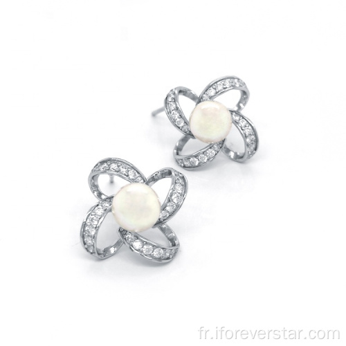 Boucles d&#39;oreilles en argent sterling de mode 925